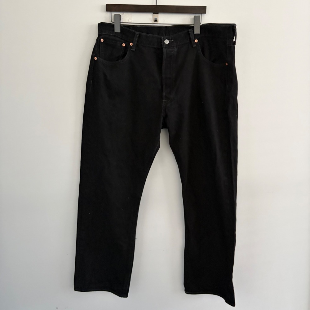 Levi's 501 Original Fit Black Denim Jeans Mens 40x30 Button Fly